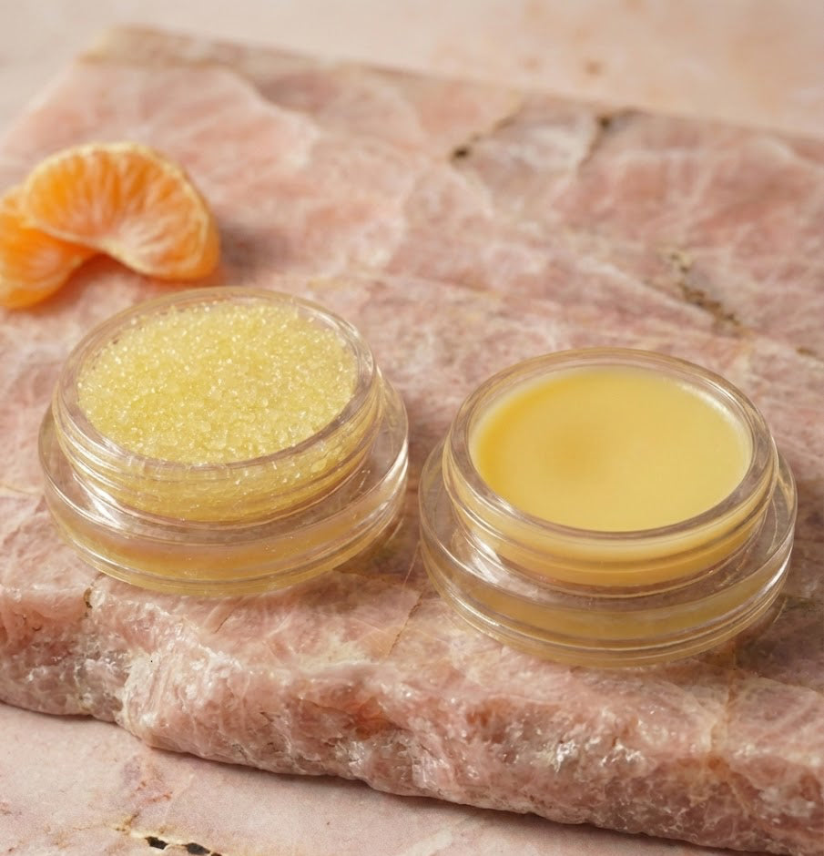 CLEMENTINE VEIL A Two-in-One Lip Scrub & Balm